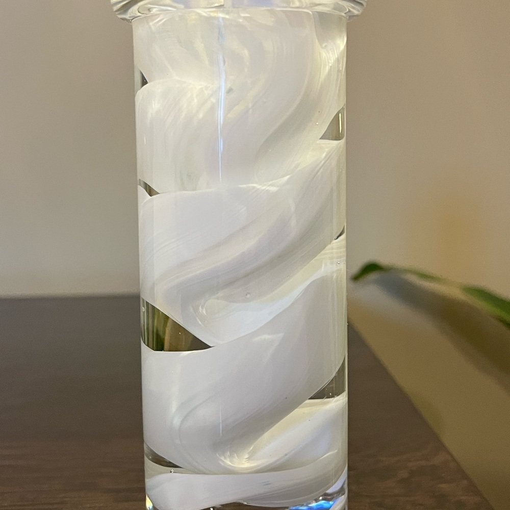 Kosta Boda Atoll Swirl Candlestick Holder Crystal Scandinavian - Picture 7 of 11